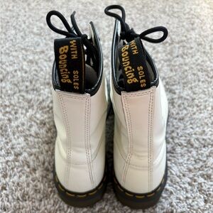 Dr. Martens White boots with black eyelets